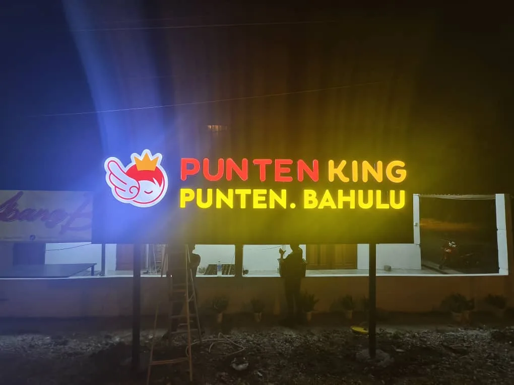 3D Box Up Frontlit Signboard for Punten King Punten Bahulu