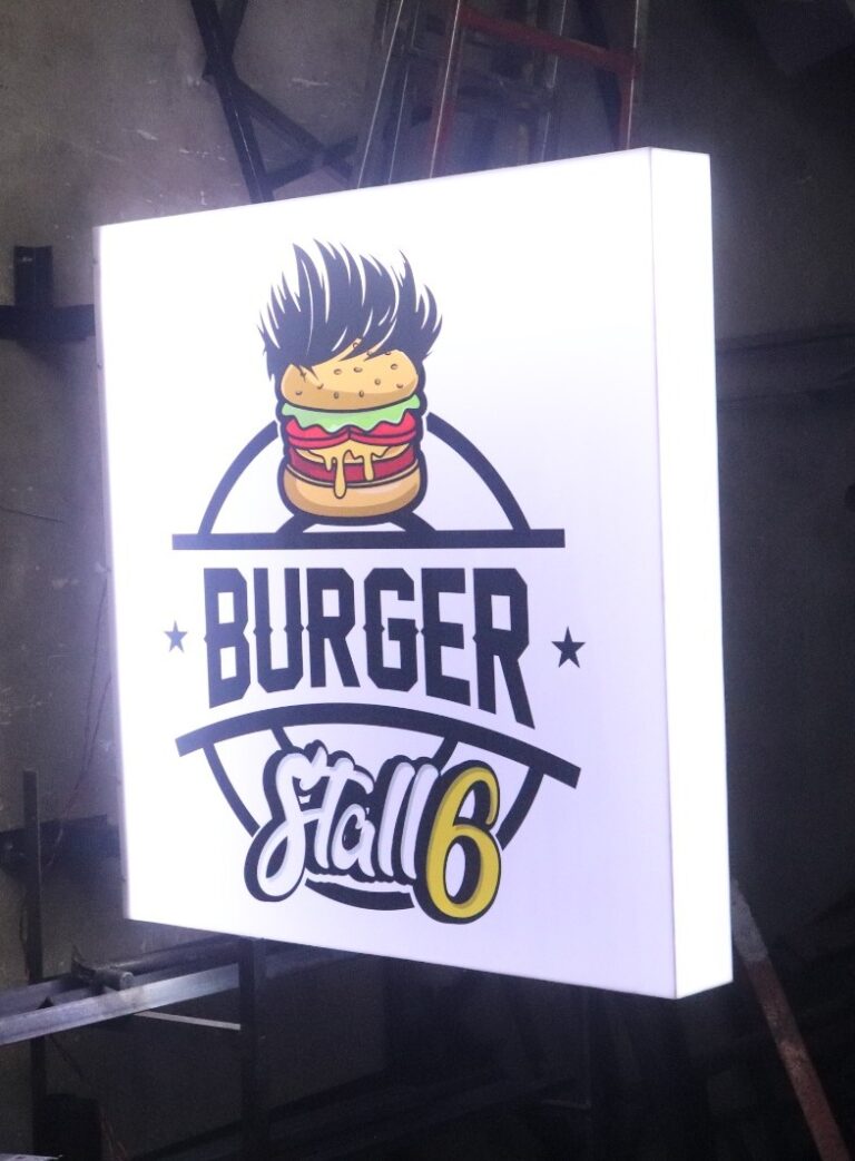 Acrylic Lightbox Burger Stall