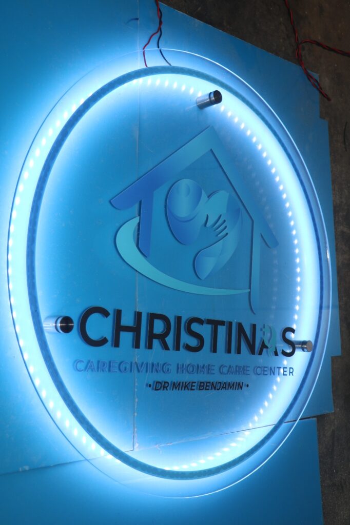 Round Acrylic LED Signage Backlit Christinas