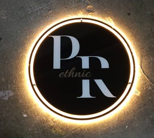 round acrylic signage backlit