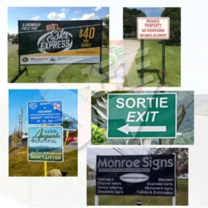 Modern business signboard design for storefront branding and advertising