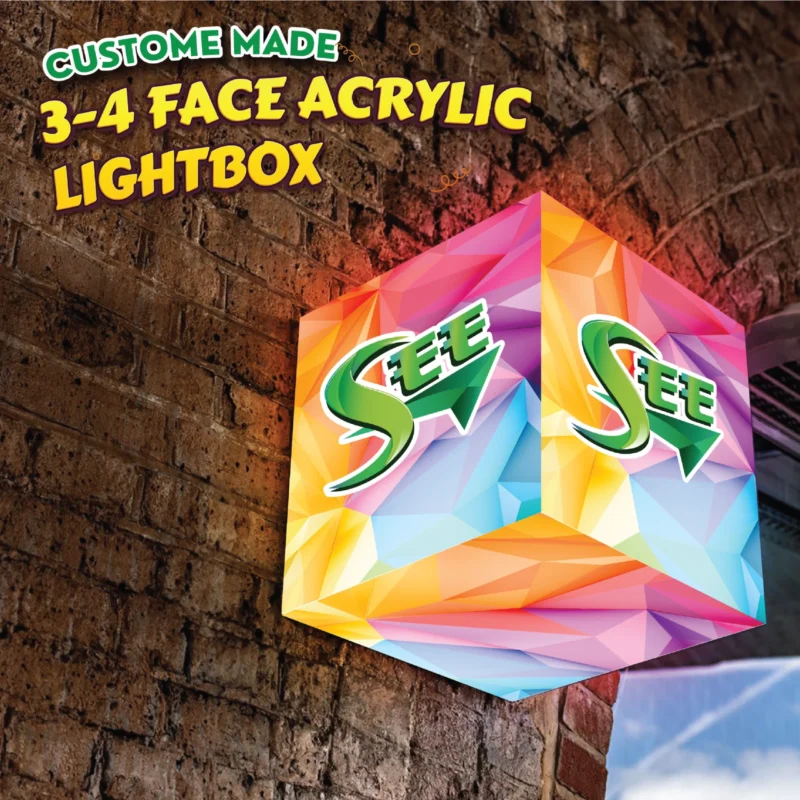 3-4 Face Acrylic Lightbox