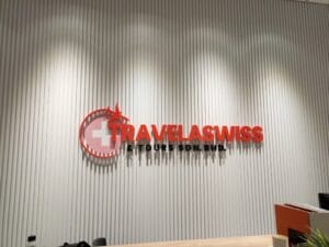 3D PVC Direct Wall installation for TRAVELASWISS & TOURS travel agency .