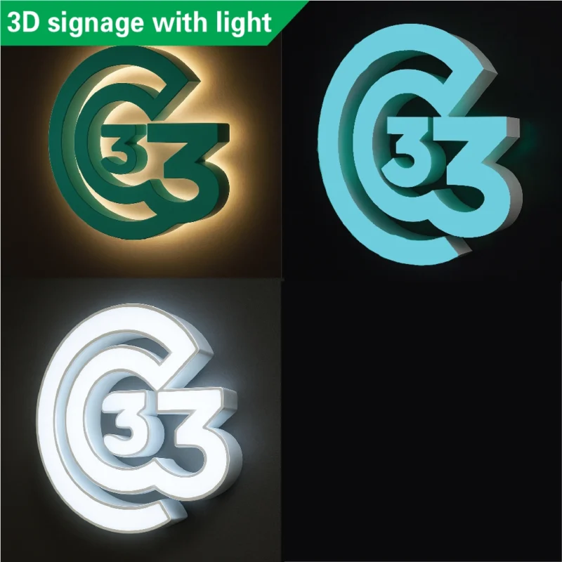 3D Signage with light