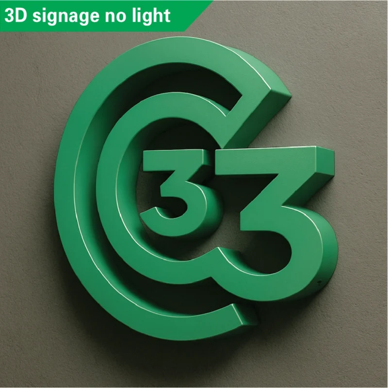 3D SIGNAGE NO LIGHT