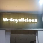 Precision-cut 3D signage. This dimensional lettering was installed to MrSoyalicious to create a premium, eye-catching visual effect.