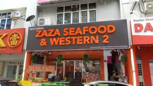 Impressive 3D Box Up With Light lettering and loåçgo for Zaza Seafood & Western Restaurant.