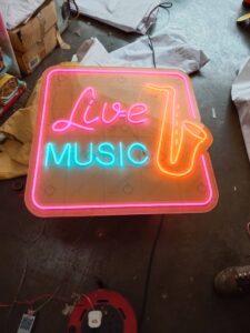Vibrant neon light signage for modern shop and restaurant decoration