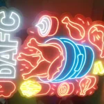 Vibrant neon light signage for modern shop and restaurant decoration