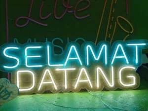 Vibrant neon light signage for modern shop and restaurant decoration