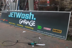 Modern business signboard design for storefront branding and advertising