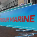 Modern business signboard design for storefront branding and advertising