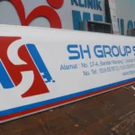 Modern business signboard design for storefront branding and advertising