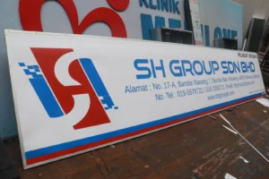 Modern business signboard design for storefront branding and advertising